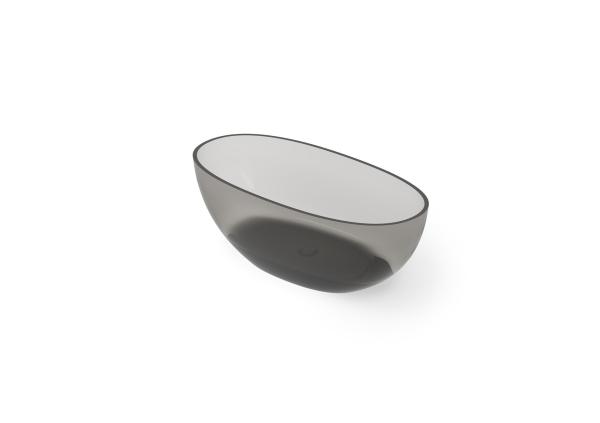 Dea Design Nature ванна 1650x800xh580 мм, отдельностоящая, прозрачная смола, цвет Smoky Black R4