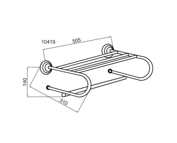 Полка для полотенец Boheme Imperiale 10419 золото