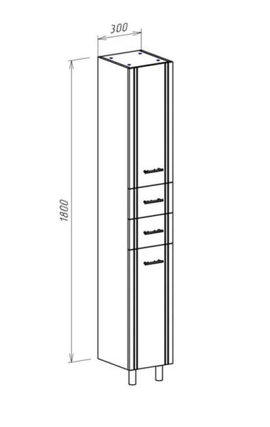 Пенал-30 Bellezza Уют с 2 ящ. без б/к бежевый Н