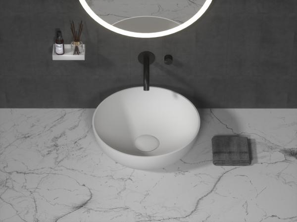 Раковина-чаша Boheme кориан круглая матовая, Slim 35см 350*350*125 879-35