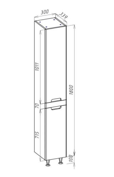 Пенал-30 Bellezza Грейс R без б/к белый