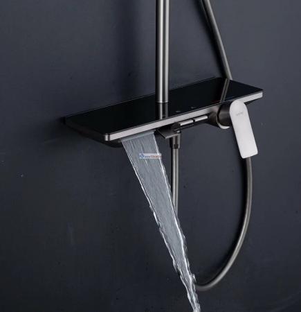 Душевая система Gappo G2496-19 оружейная сталь с изливом