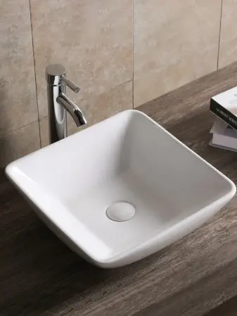 Раковина накладная CeruttiSPA, CR7034D (420х420х130) белая, квадратная