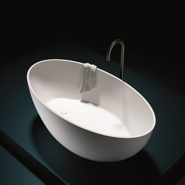 GRUPPO TREESSE Bali Ванна отдельностоящая 160x85x62h мм., с сливом-переливом и сифоном, SOLID SURFACE, цвет белый матовый