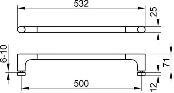 Ручка двери душевого ограждения KEUCO Edition 400 11508010501 Хром 530 мм