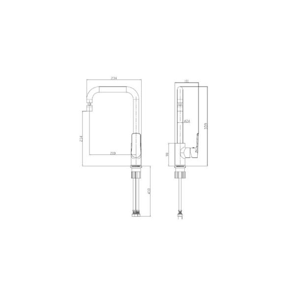 Смеситель Bien Torres BE51017105 для кухни поворотнй аэратор, хром