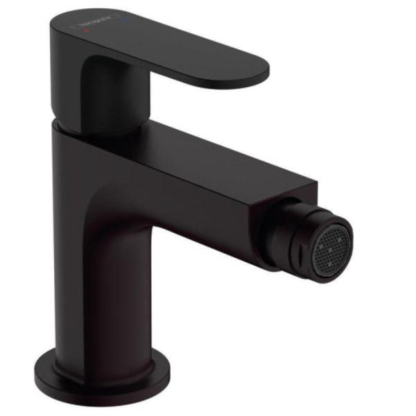 Смеситель Hansgrohe 72212670 Rebris S для биде с металлическим сливным гарнитуром черный матовый