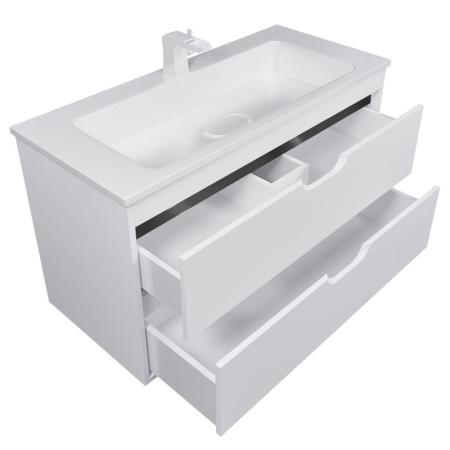 Тумба под раковину для ванной Uperwood Modul 100 см, подвесная, матовая, белая/графит