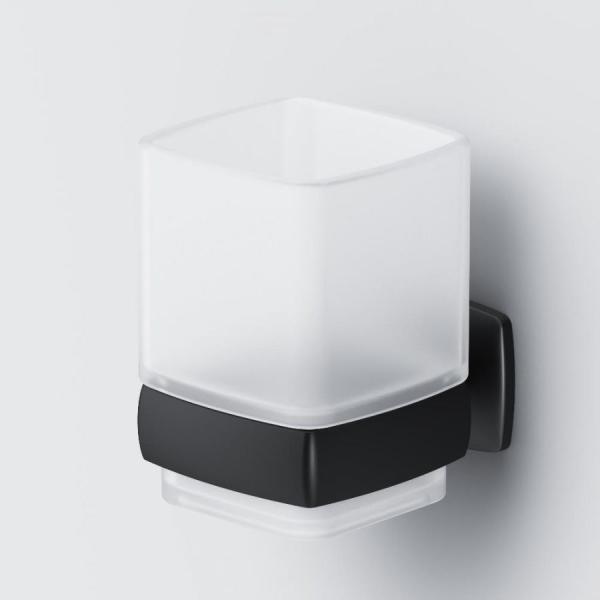 Стеклянный стакан для зубных щеток с настенным держателем AM.PM Gem A9034322 черный