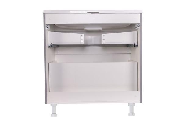 Тумба под раковину Style line El Fante напольная Бергамо мини 80 (2 ящ.) Люкс антискрейтч серый, PLUS