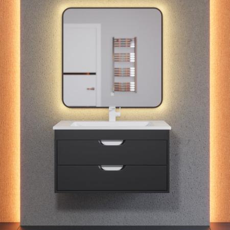Тумба под раковину для ванной Uperwood Modul 80 см, подвесная, матовая, черная