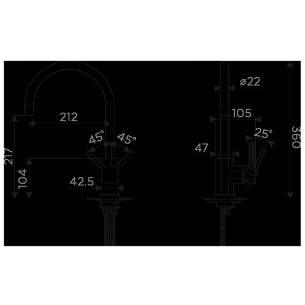 Смеситель Omoikiri Wakayama-BN 4994244 нержавеющая сталь
