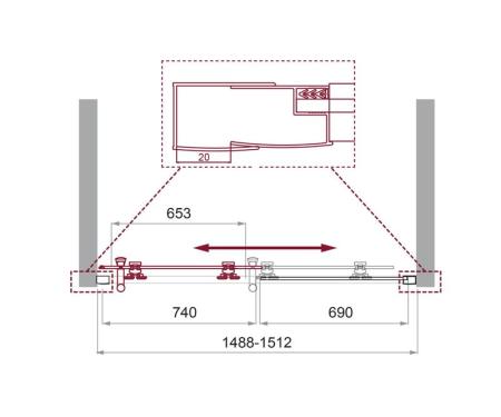 Душевая дверь BelBagno UNO-195 150 прозрачное стекло 5 мм профиль хром UNO-195-BF-1-150-C-Cr