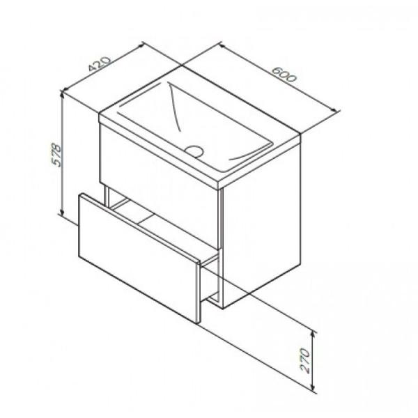Раковина Am.Pm Gem M90WCC0602WG 60 см