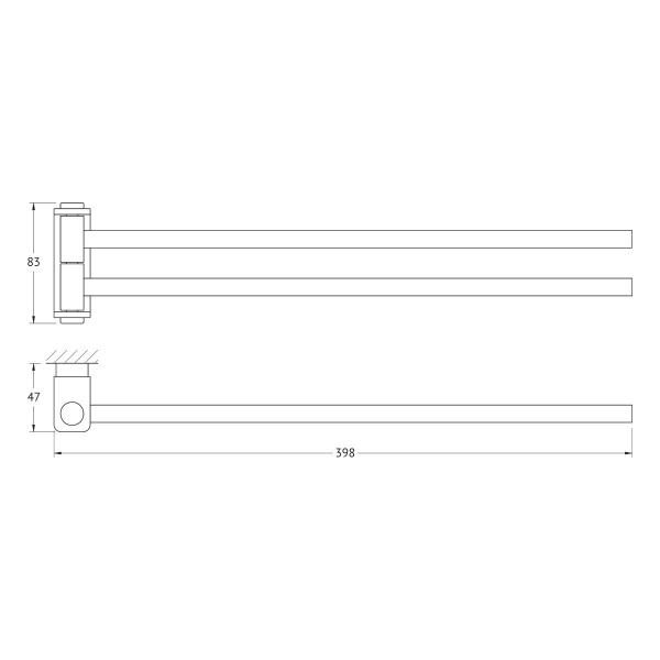 Держатель полотенец поворотный двойной 40 cm  ARTWELLE Regen 8331 хром