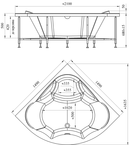 Ванна Радомир Vannesa Сандра 2-01-0-0-1-221 149x149 см