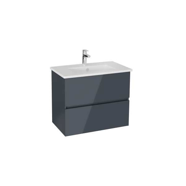 Тумба с раковиной  VitrA Mia Plus Square  69741 80 см антрацит глянец МДФ