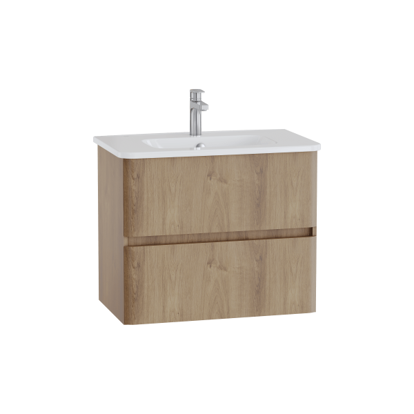 Тумба с раковиной  VitrA Mia Plus Round  69825 80 см золотой дуб ДСП