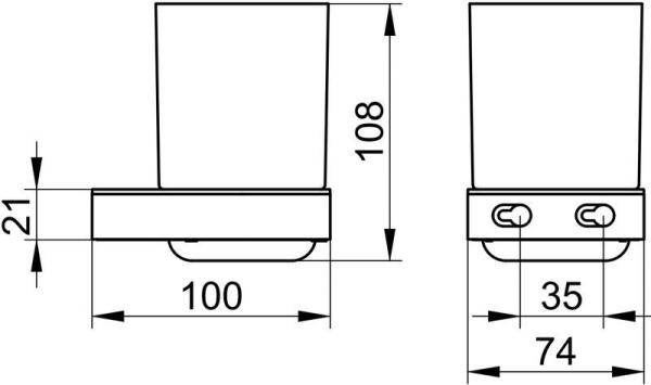 Стакан для зубных щеток Keuco SMART.2 хром 14750019000