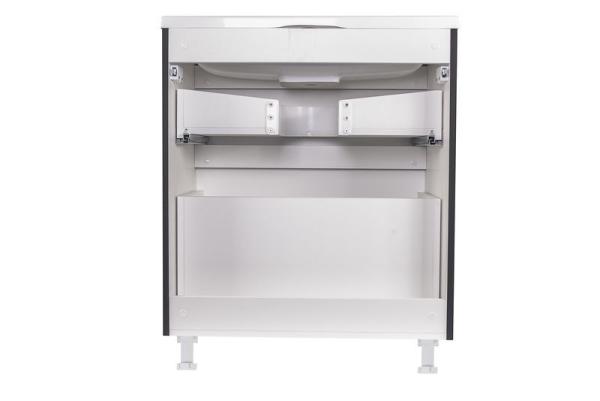 Тумба под раковину Style line El Fante напольная Бергамо мини 70 (2 ящ.) Люкс антискрейтч черный, PLUS