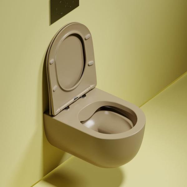 Унитаз Ceramicanova Modena CN6063MC Капучино Матовый безободковый подвесной микролифт дюропласт