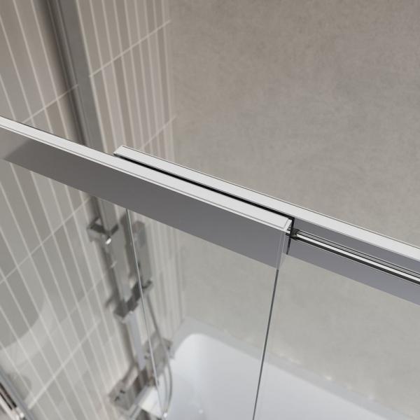 Шторка на ванну BelBagno LUCE 90 прозрачное стекло 6 мм профиль хром LUCE-VF-11-90/145-C-Cr