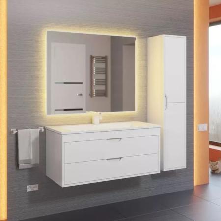 Тумба под раковину для ванной Uperwood Modul 100 см, подвесная, глянцевая, белая