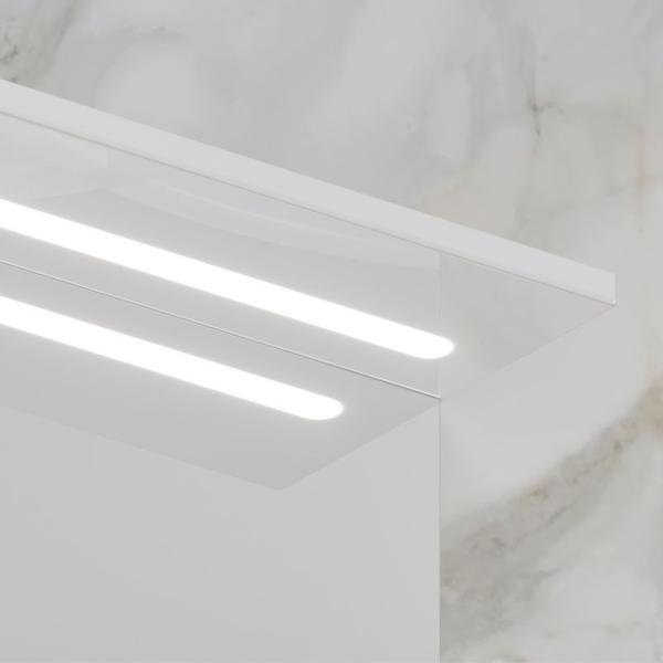 Зеркало-шкаф с LED подсветкой Volna Milena 70 левое белый глянец