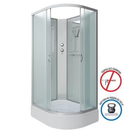 Душевая кабина Niagara NG-33984-14LBK 900х800х2000 средний поддон  26см стекло матовое