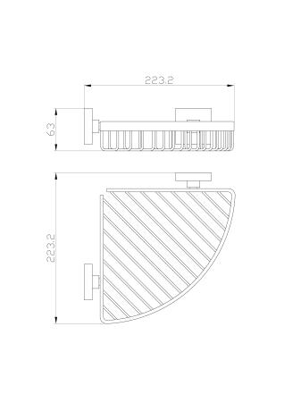 Полка для ванной угловая WONZON & WOGHAND POLO, Брашированный никель (WW-8944-BN)