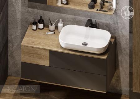 Тумба под раковину AQUATON Терра 105 дуб кантри, антрацит 1A246901TEKA0
