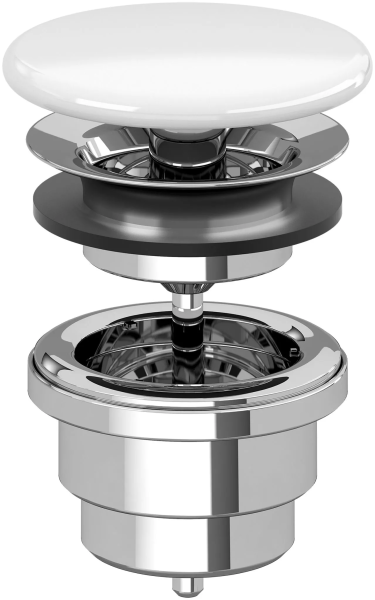 Villeroy&Boch незапираемый донный клапан с плоской крышкой клапана из керамики, белый