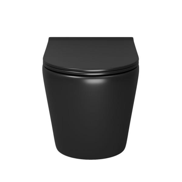 Унитаз Grossman GR-4478BMS Fly (520*360*350) ЧЕРНЫЙ МАТОВЫЙ подвесной Безободковый с тонкой крышкой