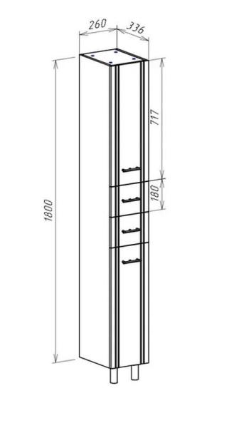Пенал-26 Bellezza Уют с 2 ящ. без б/к бежевый Н