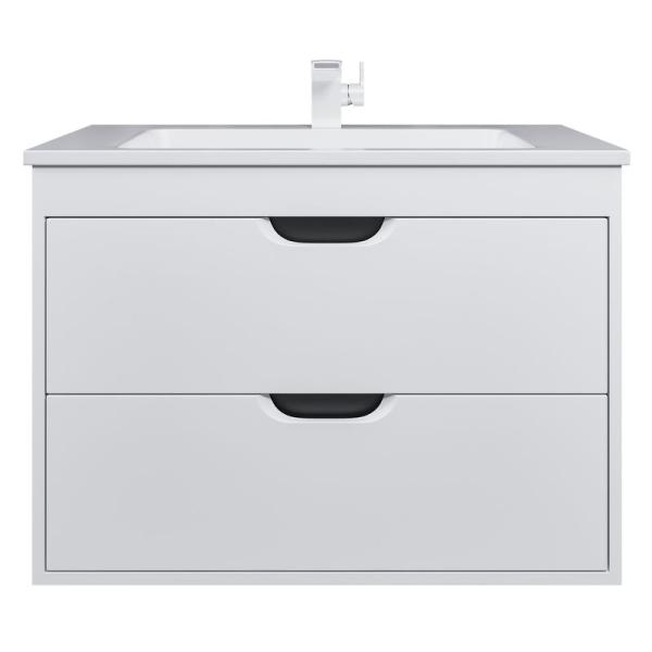 Тумба под раковину для ванной Uperwood Modul 80 см, подвесная, матовая, белая/графит