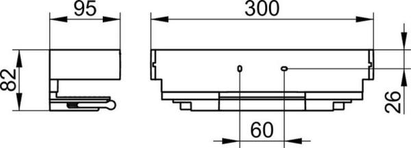 Полка для душа KEUCO Edition 11 Серебристый/ черный шлифованный 11159130000 300 мм