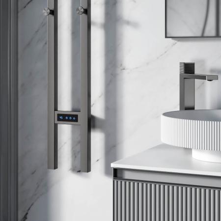 Полотенцесушитель электрический Boheme 2-трубы квадратный CHROME 728-CR