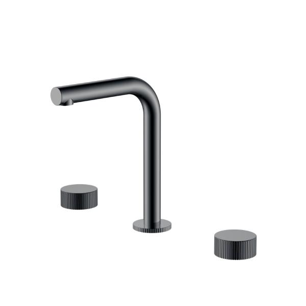 Смеситель на столешницу Boheme STICK LINEA на 3 отв. Shine Gun Metal 152-SGM.3