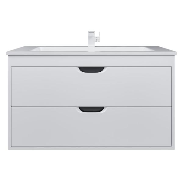 Тумба под раковину для ванной Uperwood Modul 100 см, подвесная, матовая, белая/графит