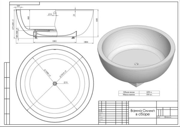 Ванна Astra-Form Олимп белая 181х182