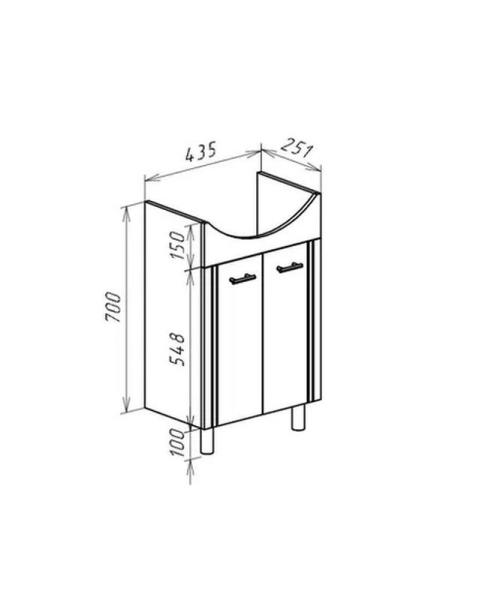 Тумба под раковину Bellezza Уют 45 напольная бежевая