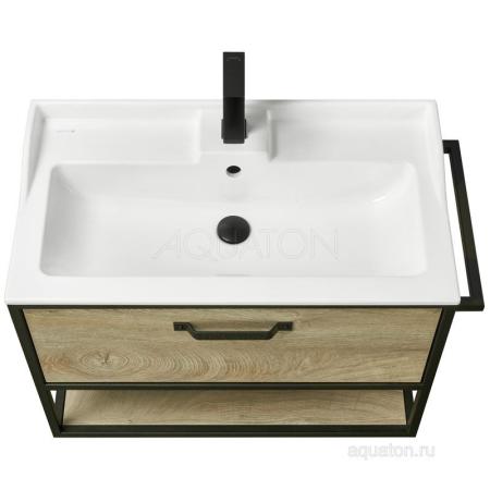 Тумба под раковину AQUATON Лофт Фабрик 80 дуб эндгрейн 1A242401LTDU0