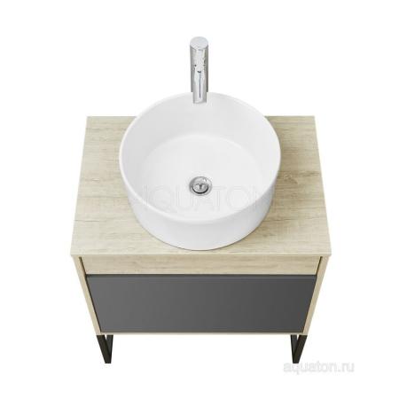 Тумба под раковину AQUATON Лофт Урбан 65 серый графит, дуб орегон 1A254001LQX60