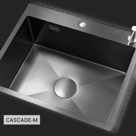 Мойка кухонная Esbano CASCADE-M 600х500х230 оружейная сталь PVD покрытие
