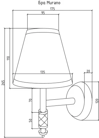 Бра BOHEME MURANO CHROME, белое 762