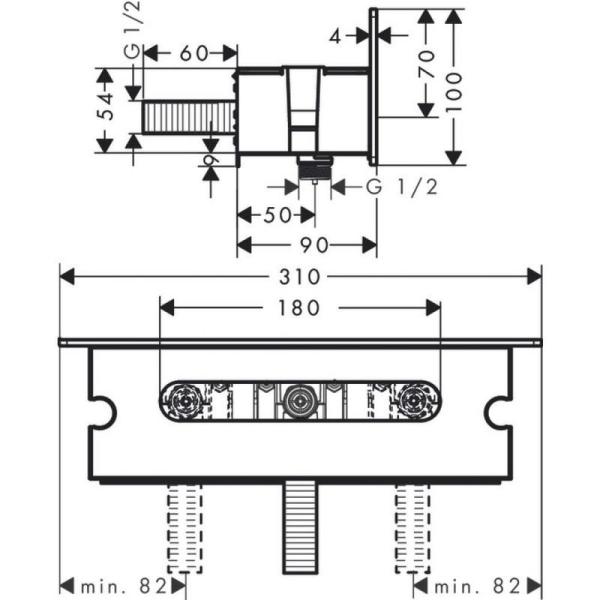 Hansgrohe 26456000 Fixfit со встроенной функцией держателя, с клапаном обратного тока, хром