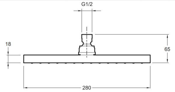 Верхний душ квадратный Jacob Delafon EO E3875-CP 28х28 см