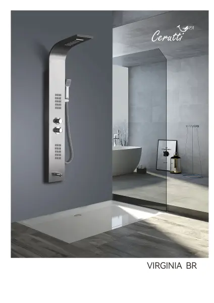 Душевая панель Ceruttispa VIRGINIA BR CT9983 из нержавеющей стали, цвет матовая нержавеющая сталь