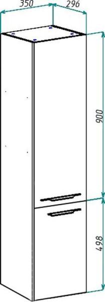 Пенал-35 Bellezza Луиджи L без б/к серый