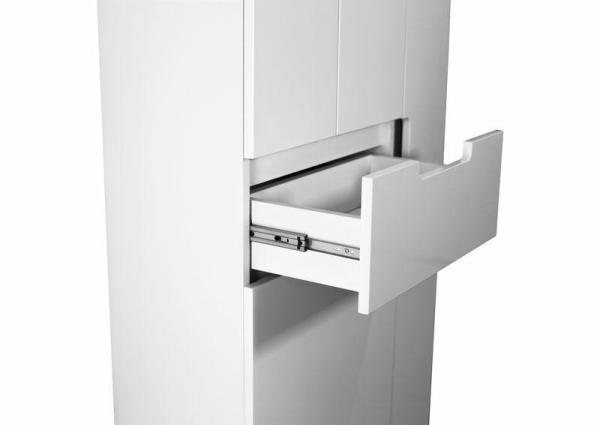 Пенал в ванную Style Line Оптима 700 напольная (1ящ, отделение под халаты) с бельевой корзиной